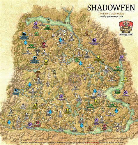 Doing so in all of the base game zones (except Cyrodiil. . Shadowfen map